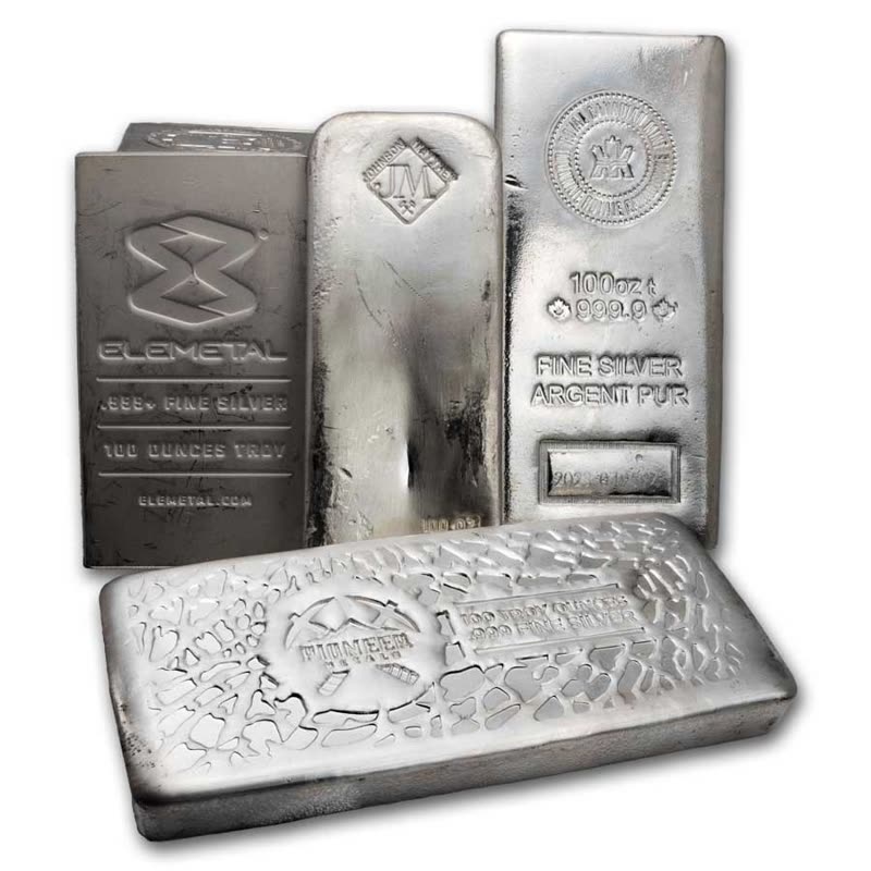 Silver Bar, 100 oz (obverse)